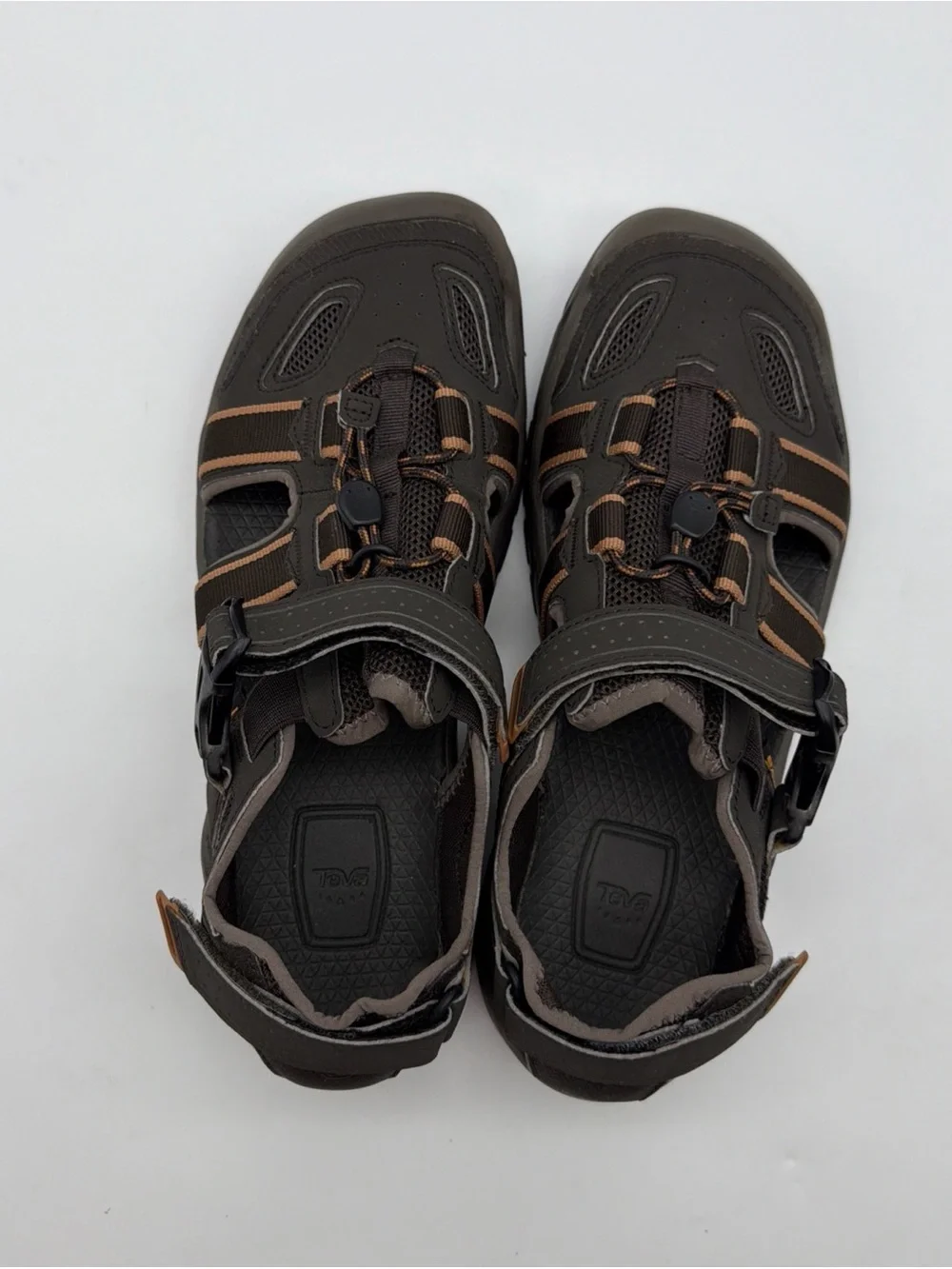 Teva Men's 10 Omnium 2 Water Sandals Brown Closed Toe Hiking Outdoor